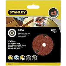 Stanley STA32032 Zımpara, Kırmızı, 5 Adet, 80G 125 mm