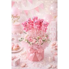 Eng Parti Dünyası 10’lu Pembe Simli Strafor Köpük Ayıcık Çubuklu Süs – 24 cm