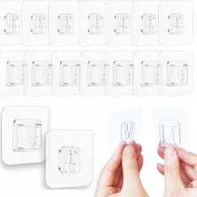 Aee® 6 Çift Yapışkanlı Geçmeli Asma Aparatı Kanca Askı Sabitleyici Klips Seti – Delmeden Montaj – Su Geçirmez Güçlü Yapışkan – Duş Rafı, Mutfak, Banyo ve Ev Düzenleyici Sabitleme Aparatı