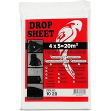 Hışır Örtü, 4x5 Metre, 20 M², Toz Geçirmez, Su Geçirmez, Dış Mekan Koruma Örtüsü, Boya Koruma, Bahçe, Badana, Şantiye, Zemin Koruyucu Kaplama, Branda