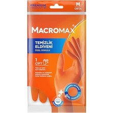 Orta Boy Medium Beden Temizlik Eldiveni Pamuklu Iç Yüzeyli, Kaydırmaz Desenli