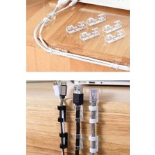 Kablo Sabitleyici Klipsler Kablo Düzenleyici Duvar Fayans Cam Kablo Tutucu Yapışkanlı Klips 20 Adet