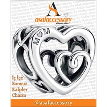 Asaf Accessory Iç Içe Sonsuz Kalpler Charm