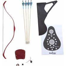 Konuralp Okçuluk Konuralp Geleneksel Okçuluk Başlangıç Genç Ok Yay Seti Mavi 4 Ok Zihgir Tirkeş Kolçak Hedef 85 cm