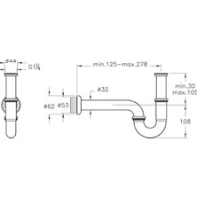 Vitra Artema A45117 Lavabo/eviye Sifonu, P Tipi, Krom