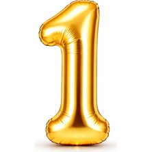 Eng Parti Dünyası Gold Rakam Folyo Balon 0–9 | Parlak Gold Doğum Günü ve Parti Balonu