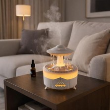 Ufo Yağmur Damlası Aroma Difüzörü – Hava Nemlendirici Buhar Makinesi – Raindrop Modlu, Renkli Işıklı, Zaman Ayarlı & Otomatik Kapanmalı Dekoratif Difüzör Uzaktan Kumandalı