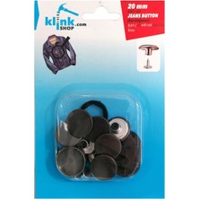 Çakma Düğme 20 mm Kendin Yap Kiti, Kot Pantolon, Kot Mont Için Çekiçle Uygulama Aparatları ve 8 Adet Çivili Düğme Takım-Paslanmaz Pirinç Siyah