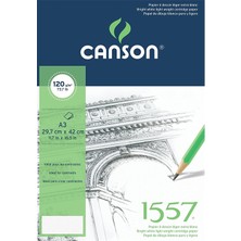 Canson 1557 A3 Eskiz Defteri 120Gr. İnce Dokulu 40 Yaprak Ekstra Beyaz Özellikli