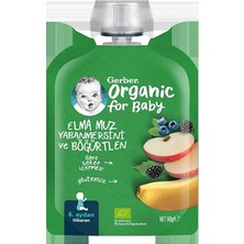 3 Adet Gerber Organik Elmalı Muzlu Yabanmersinli Püre 90 G
