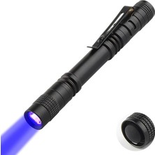 395NM Ultraviyole Uv Kalem El Feneri - Alüminyum Darbeye Suya Dayanıklı Cep Feneri Klipsli Kalem Fener Blacklight
