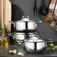 Falez Netto 6 Parça Çelik Güveç Midi Set