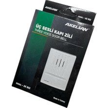 Akelsan Kanarya Kapı Zili AK-902 – 3 Sesli, 12V Ac, 11X8X2 cm – Zil Trafosu ile Uyumlu, Kolay Montaj