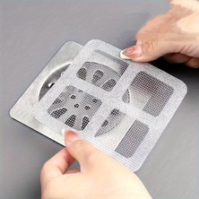 Yapışkanlı Banyo Gideri Süzgeci 10’lu Set – Tek Kullanımlık Evye Tıkanıklık Önleyici, Saç ve Çöp Tutucu, Hijyenik Lavabo Filtresi, 10X10 cm