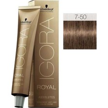 Schwarzkopf Igora Royal Absolutes 7-50 Kumral Krem Saç Boyası 60 ml Canlı Renkler ve Uzun Süre Kalıcı