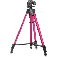 Bazarhane Telefon Tripodu Ayarlanabilir Kollu 140 cm -Kırmızı HDX3366