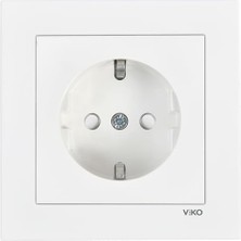 Viko Karre 55 Beyaz Topraklı Priz Çarpma Karşıtı C1 Mekanizma