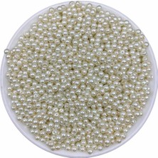 Hedef Bijuteri 50 gr Krem Renk Cam İnci Boncuk Takı Yapımında Kullanılmak Üzere Plastik Malzeme