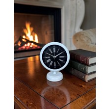 Alpotekno Beyaz Kontrast Tasarım 25 x 20 Cm Metal Masa Saati