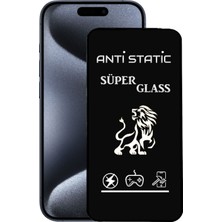 Bukrem Store Apple iPhone 15 Pro Uyumlu Anti Static Toz Tutmaz Çerçeveli Ekran Koruyucu Cam