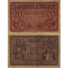 Banknoting Almanya 20 Mark 1918 Temiz(-)
