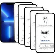 Bukrem Store Apple Uyumlu iPhone 13 Pro Max Ile Ekran Koruyucu Tam Kaplayan 5li Set