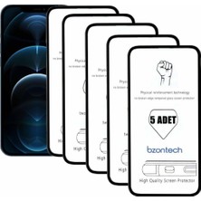 Bukrem Store Apple Uyumlu iPhone 12 Pro Max Ile Ekran Koruyucu Tam Kaplayan 5li Set