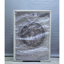 Başak Ev Tekstili Şeffaf Pvc Çamaşır ve Kurutma Makinesi Örtüsü – Beyaz Çiçek Desenli, Su Geçirmez