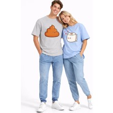 Nevermind Sevgili Kombini Eğlenceli Baskılı Çift Tişört Oversize Unisex Partner Tişört 2’li Set