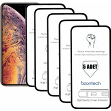 Bukrem Store Apple Uyumlu iPhone Xs Max Ile Ekran Koruyucu Tam Kaplayan 5li Set