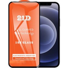 Bukrem Store Apple Uyumlu   iPhone 12 Mini 5.4 Ekran Koruyucu 21D Tam Kaplayan Kavisli