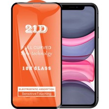 Bukrem Store Apple Uyumlu   iPhone 11 Ekran Koruyucu 21D Tam Kaplayan Kavisli
