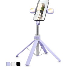 Bazarhane Telefon Tripodu ve Selfie Çubuğu Seti Bluetooth 4.0 Kumandalı LED 130 cm - Çok Renkli ND1035