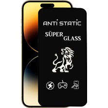 Bukrem Store Apple Uyumlu   iPhone 14 Pro Anti Static Toz Tutmaz Çerçeveli Ekran Koruyucu Cam