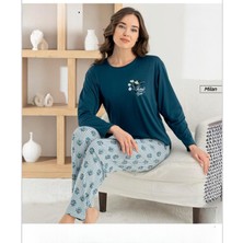 Pijamoni Kadın Milan Bisiklet Yaka Uzun Kol Ince Pijama Takımı 7600/19 - 1 Adet
