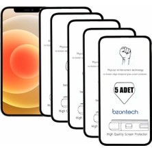 Bukrem Store Apple Uyumlu iPhone 12 Ile Ekran Koruyucu Tam Kaplayan 5li Set