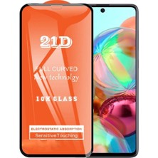 Bukrem Store Samsung Uyumlu A71 Ekran Koruyucu 21D Tam Kaplayan Kavisli