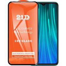 Bukrem Store Xiaomi Redmi Note 8 Pro Ekran Koruyucu 21D Tam Kaplayan Kavisli