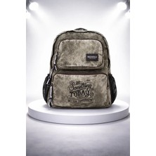 Kaff Fermuarlı Ön Cepli Design Unisex Vintage Denim Kullanışlı Sırt Çantası -Daston