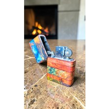 Precious Stabilize Ahşap & Epoksi Özel Tasarım Benzinli Çakmak