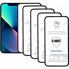 Bukrem Store Apple Uyumlu iPhone 13 Ile Ekran Koruyucu Tam Kaplayan 5li Set