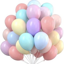 Hayaller Dükkanı Balon Düz 5 Inç Makaron Karışık 100'LÜ
