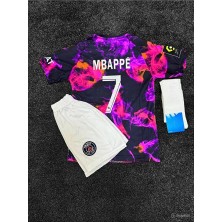 Alaturka Mix P:s:g Paris Mbappe Eyfel Kulesi Baskılı Çocuk Forması (Forma Şort Çorap)