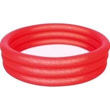 Bestway 122 cm x 25 cm Renkli Çocuk Havuzu W51025 Kırmızı 3 Halkalı Tasarım ve Emniyet Sübapları