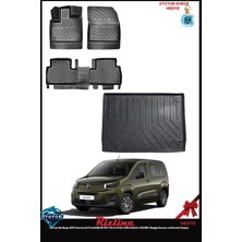 Rizline Citroen Berlingo 2019 Sonrası Katlanabilir Ön Yolcu Koltuğu Bagaj Demirli Bagaj Havuzu ve Havuzlu Paspas