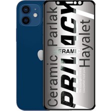 Bukrem Store Apple Uyumlu   iPhone 12 Mini Hayalet Ekran Koruyucu Parlak Seramik