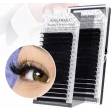 Nagaraku Mix İpek Kirpik 0.07 Kalınlık D Kıvrım Abudant Alabaster Renk Profesyonel Makyaj Kullanımı