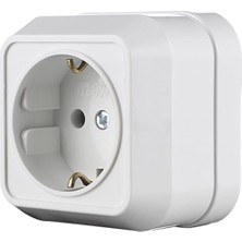 Sıva Üstü Topraklı Priz, Beyaz