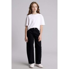 DeFacto %100 Pamuk Baggy Fit Jean Pantolon Kız Çocuk H6075A826SP