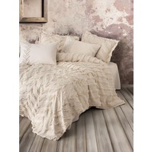 Xciks Collections Ranforce Çift Kişilik Yatak Örtülü Nev Takımı Limi Crimp Bej